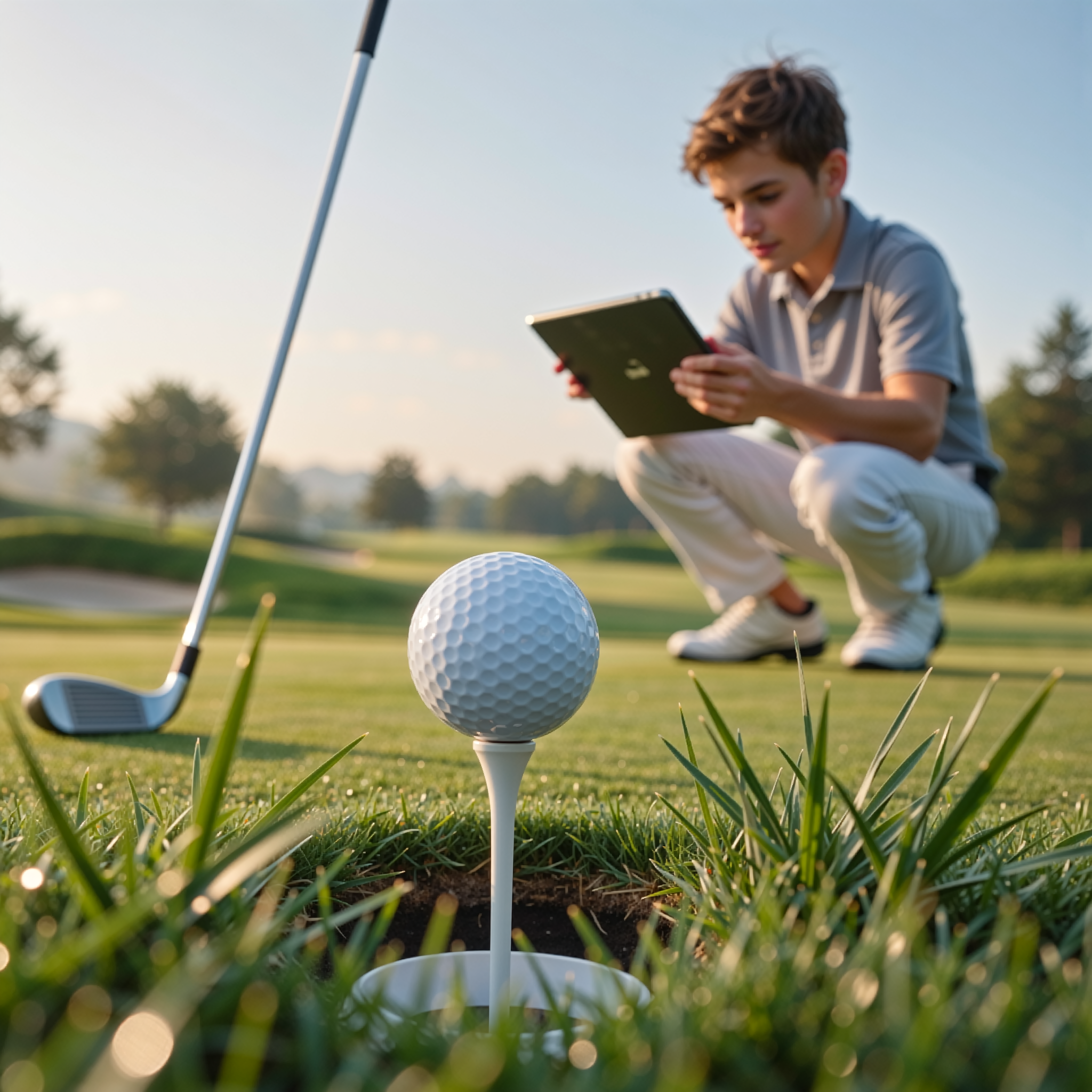 Golf swing being recorded